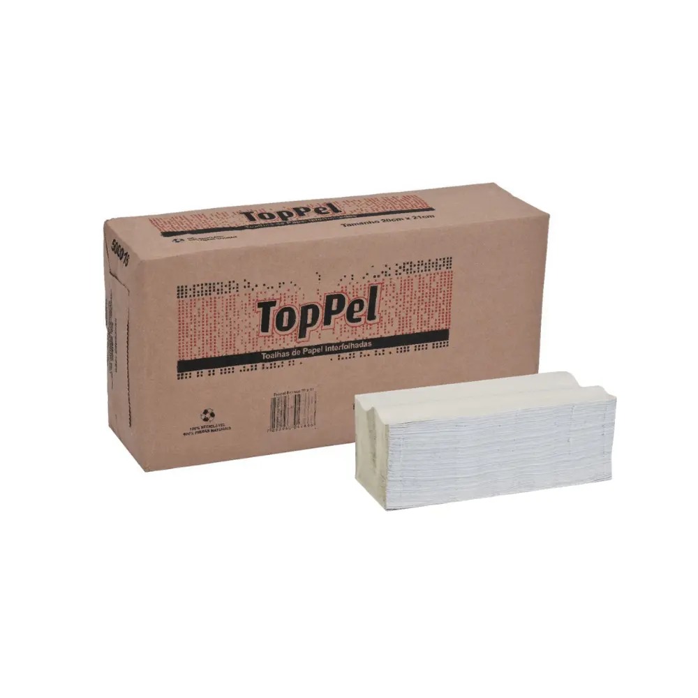 Papel Toalha Interfolha Toppel 2 Dobras Folha Simples 950g